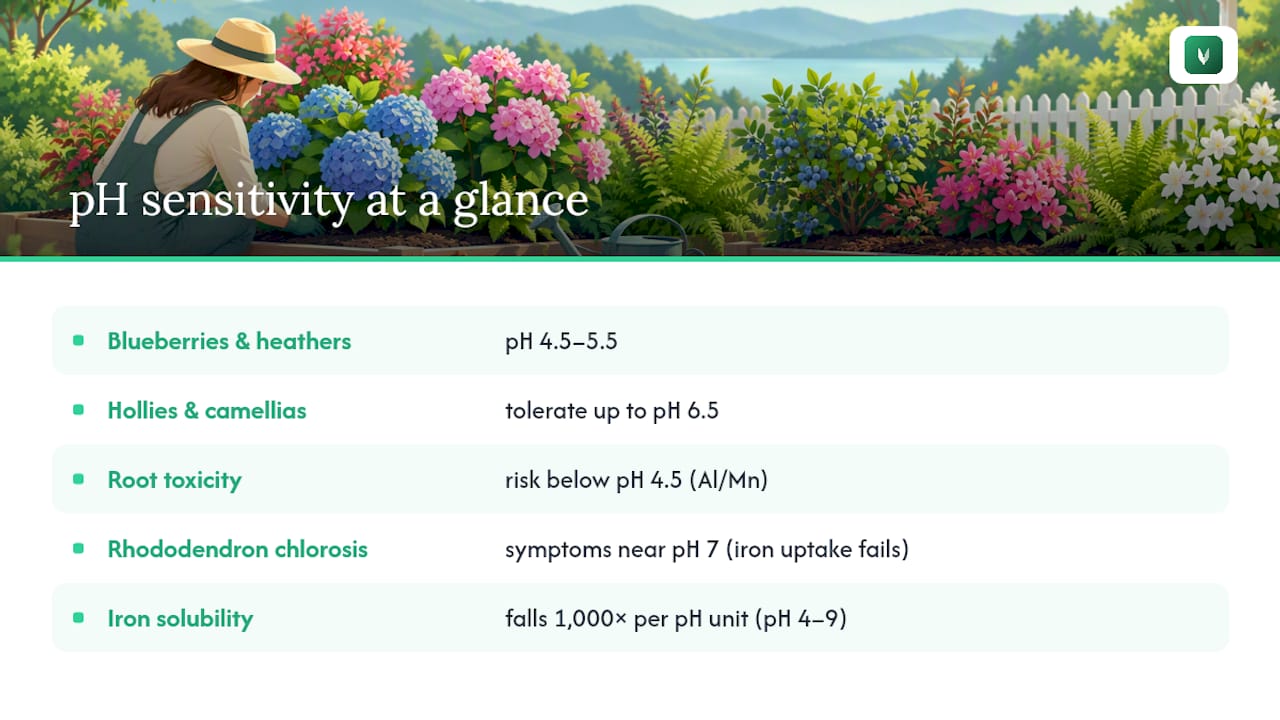 Soil pH ranges and plant risks