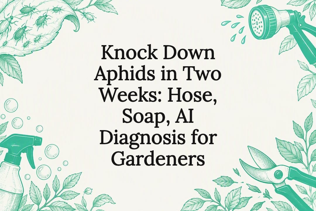 Decorative aphid control garden title card