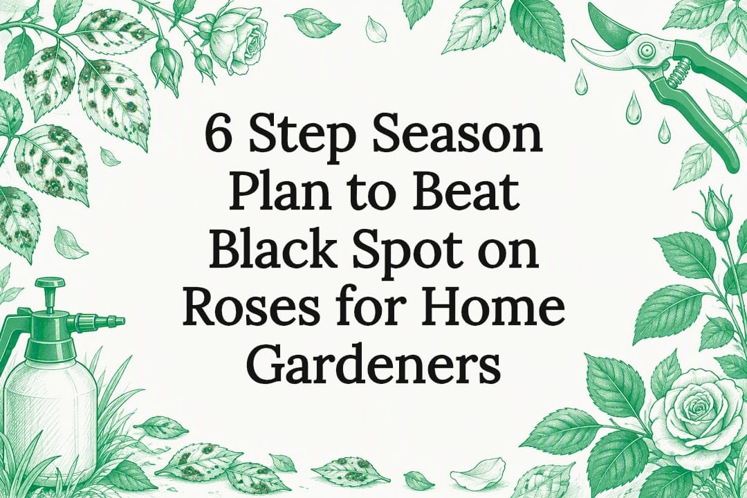 Decorative black spot rose title card