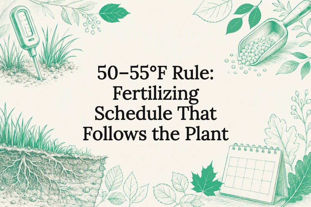 Decorative fertilizing schedule title card