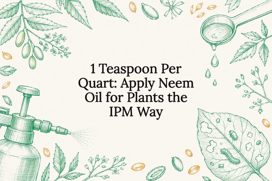 Neem oil gardening title card illustration