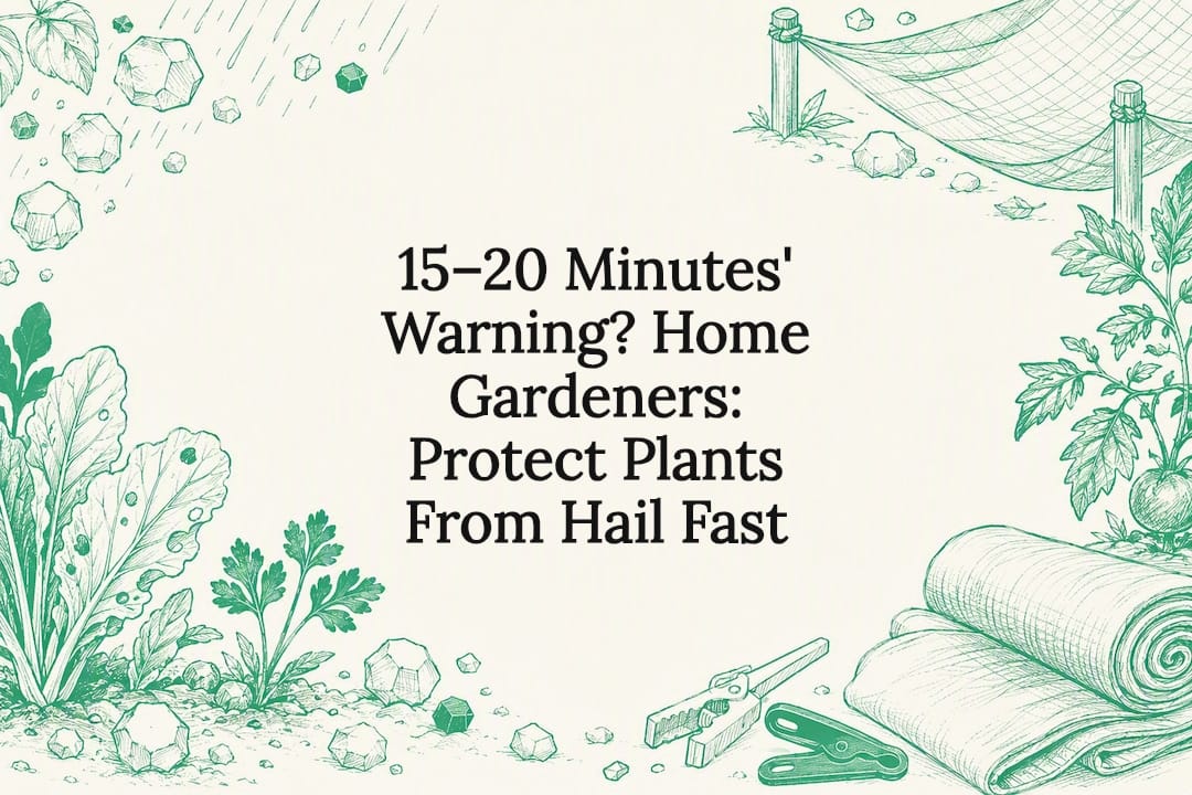 Decorative hail protection garden title card