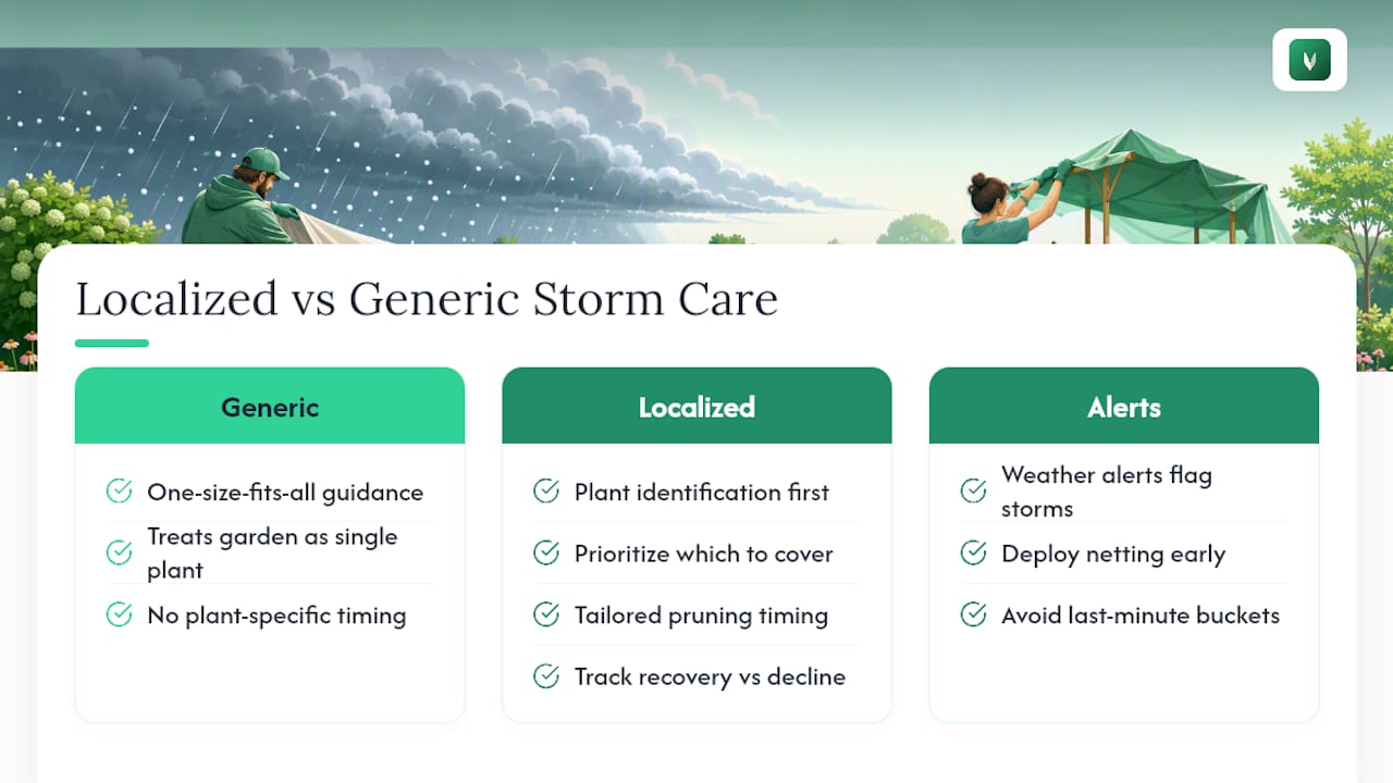 Why Localized Care Beats Generic Advice After a Storm — overview diagram